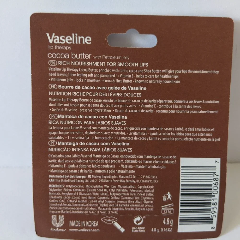 LOT OF 2 Cocoa Butter Vaseline Chapstick Petroleum Jelly Dry Chapped Lips SEALED - Picture 6 of 6